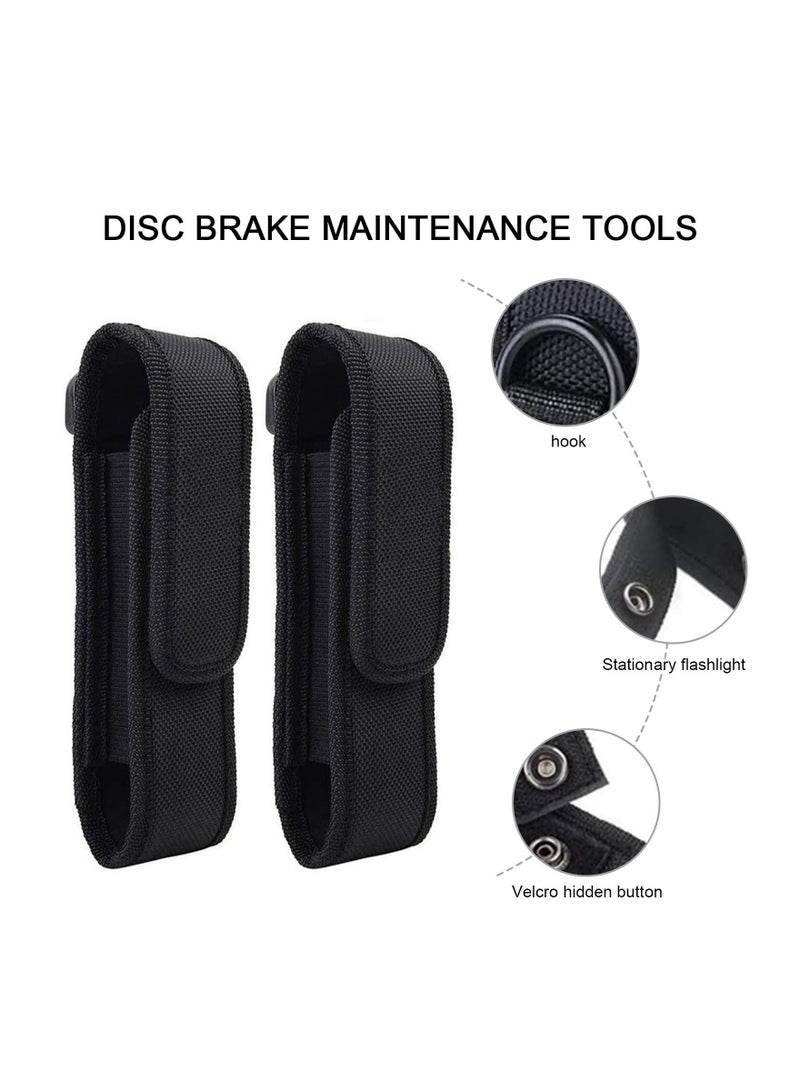 Flashlight Holster 2pcs Set, Flashlight Holder Belt Carry Case Nylon Fabric Flashlight Pouch Ultra-Thick Flashlight Cover Portable Waist Bag for Flashlights for Outdoor Camping Hiking