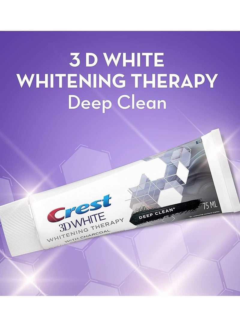 3D White Charcoal Toothpaste + 3D White Brilliance Whitening Mouthwash Clean Mint 16.9 Ounce
