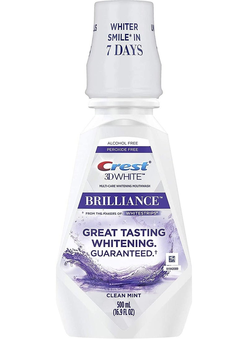 3D White Charcoal Toothpaste + 3D White Brilliance Whitening Mouthwash Clean Mint 16.9 Ounce