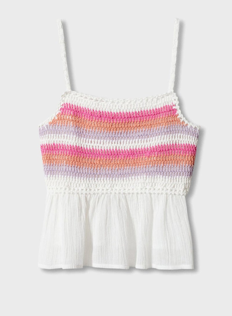 Youth Striped Knitted Top