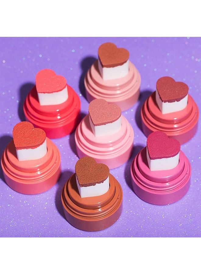 Blush - Cheeky Stamp | Gift, 7 Shades, Buildable & Blendable Shade with Heart-shaped Applicator, Coral Finish, 03 Bossy, 0.17 Oz