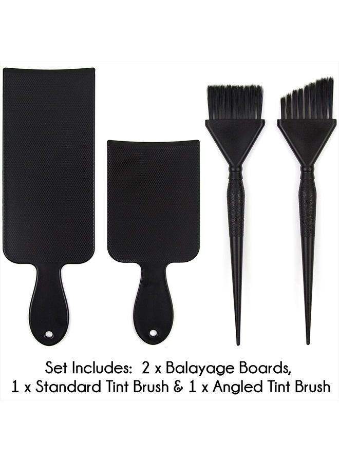 Balayage Kit - 1 Long and 1 Short Balayage Board, 1 Straight and 1 Angled Hair Dye Brush - Hair Highlighting Kit - Hair Dye Kit - Hairstylist Accessories Brushes