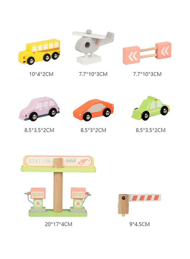 Kids Toy Parking Slot Educational 3 Storey Sliding Car Simulation Mini Garage Wooden Toys