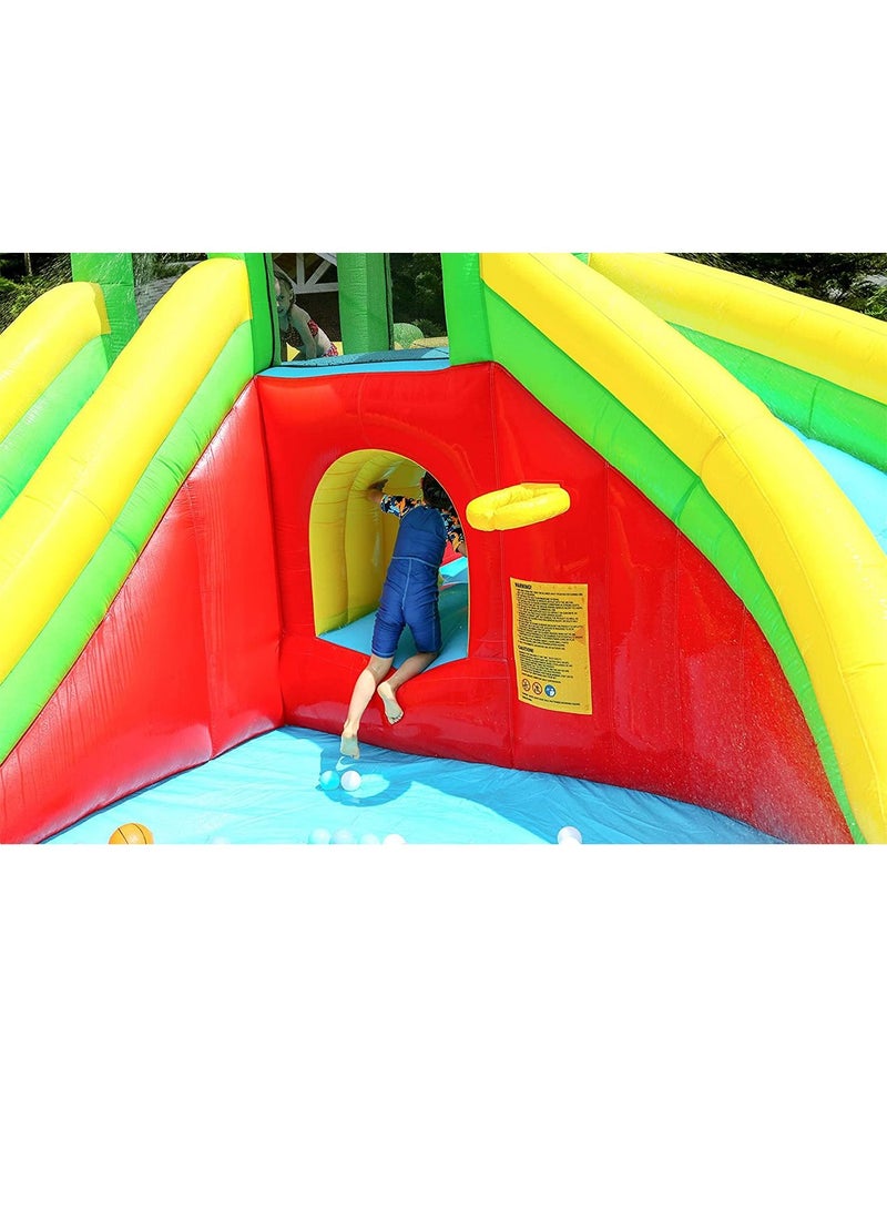 Inflatable Twin Water Slide With Bouncer for Kids Outdoor Play