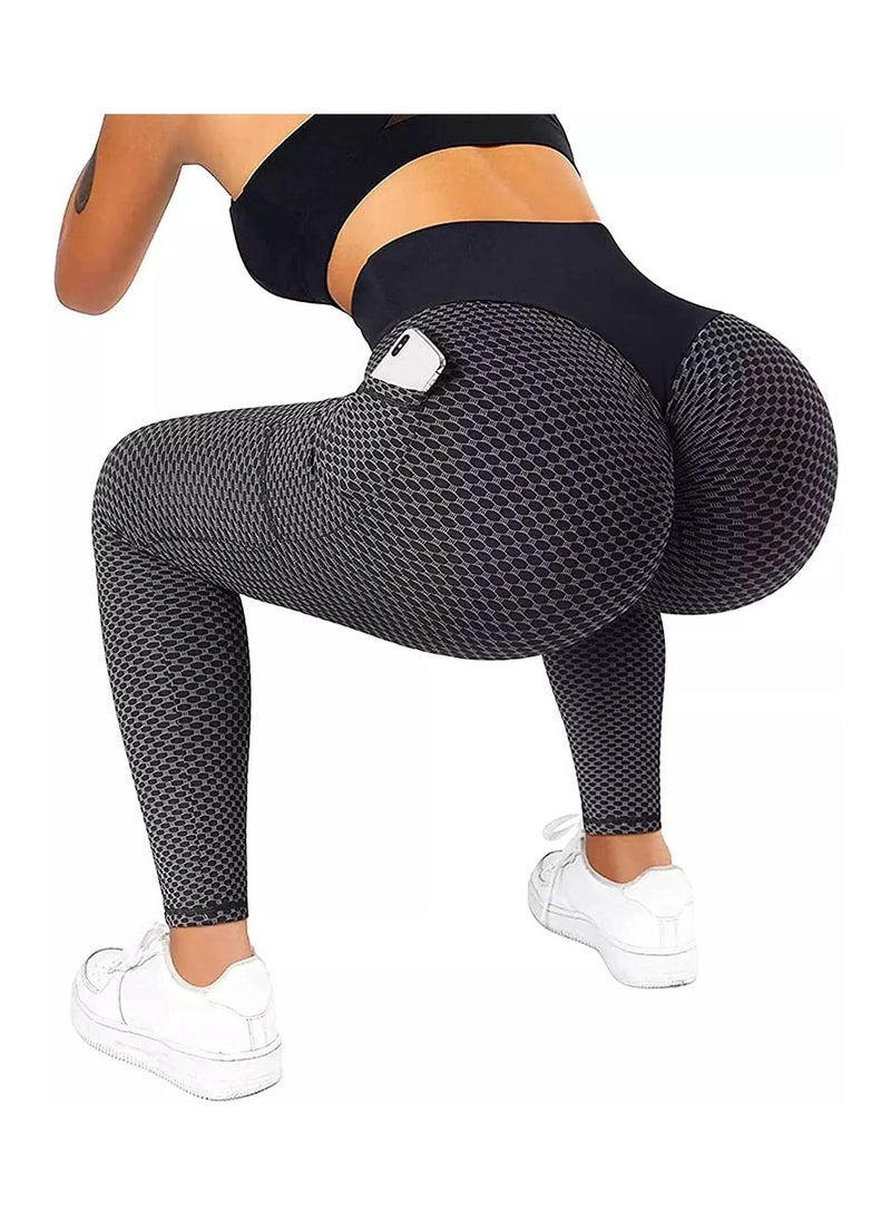 High Waist Push Up Sport Fitness Leggings - Black Activewear Leggings for Yoga, Gym, Workout, Jogging - Stylish and Supportive