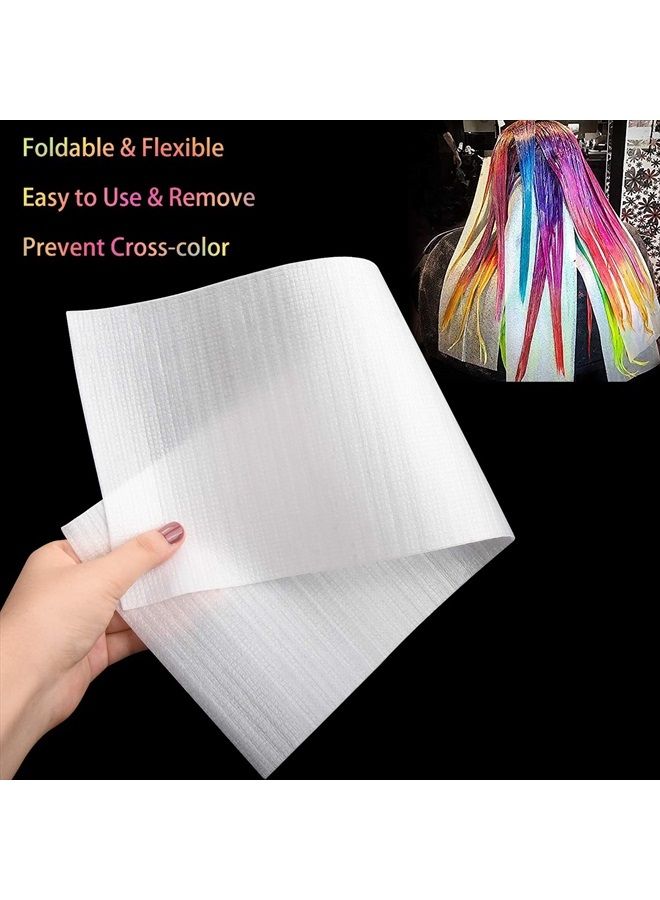 100PCS Reusable Foam Hair Wraps Hair Dye Paper, Large Size Henna Repellent Hair Tint Paper, Professional Hair Coloring Highlighting Strips for Salon Barber Hair Stylists
