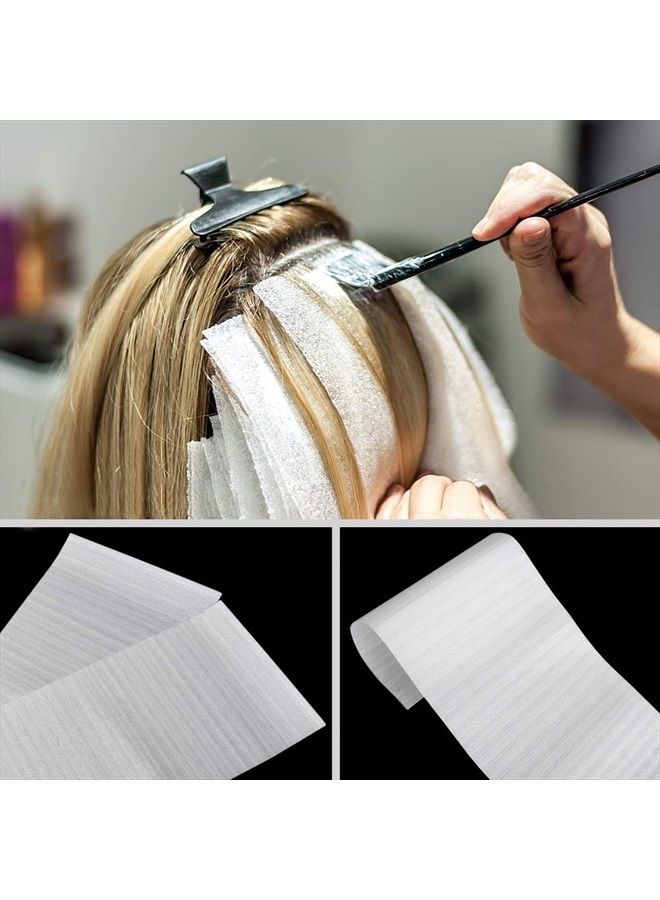 100PCS Reusable Foam Hair Wraps Hair Dye Paper, Large Size Henna Repellent Hair Tint Paper, Professional Hair Coloring Highlighting Strips for Salon Barber Hair Stylists