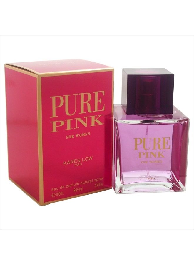 Pure Pink Eau De Parfum Spray for Women, 3.4 Ounce