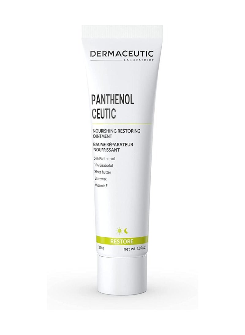 Dermaceutic Panthenol Ceutic - Nourishing Restoring Ointment with Panthenol, Shea Butter, Beeswax and Vitamin E - Immediate comfort for dry, sensitive and irritated skin - 30g