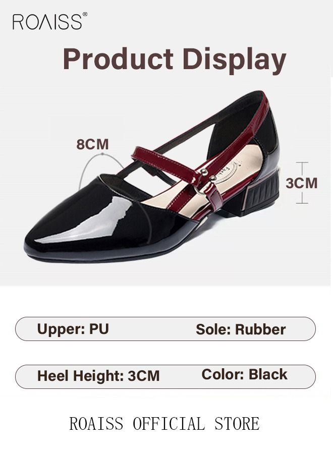 Low-Heeled Sandals Women's New British Style Thick-Heeled Sandals Fashion Comfortable Outer Wear Ladies Shallow Mouth Pointed Pumps Shoes