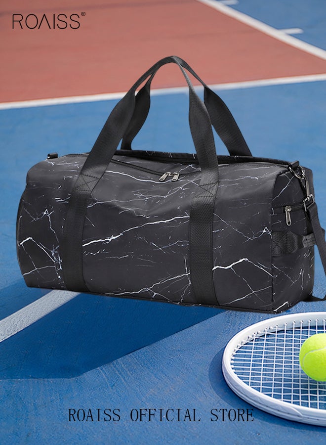 New Trend Travel Duffel Bag Marble Pattern Sports Gym Tote Bag Shoulder Crossbody Overnight Bag for Women Men Weekender Labor Delivery Bag
