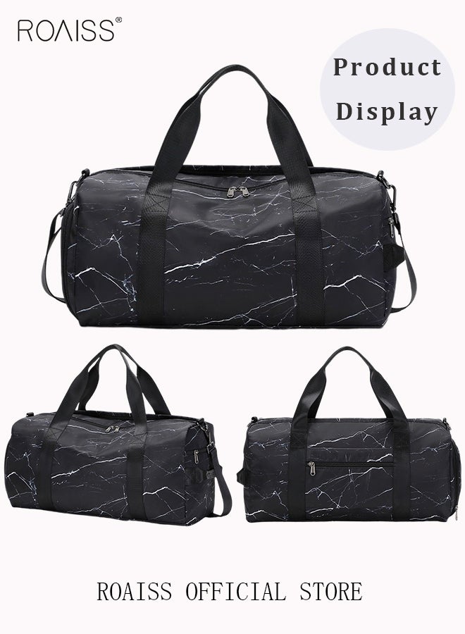 New Trend Travel Duffel Bag Marble Pattern Sports Gym Tote Bag Shoulder Crossbody Overnight Bag for Women Men Weekender Labor Delivery Bag