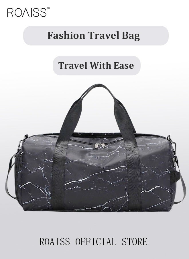 New Trend Travel Duffel Bag Marble Pattern Sports Gym Tote Bag Shoulder Crossbody Overnight Bag for Women Men Weekender Labor Delivery Bag