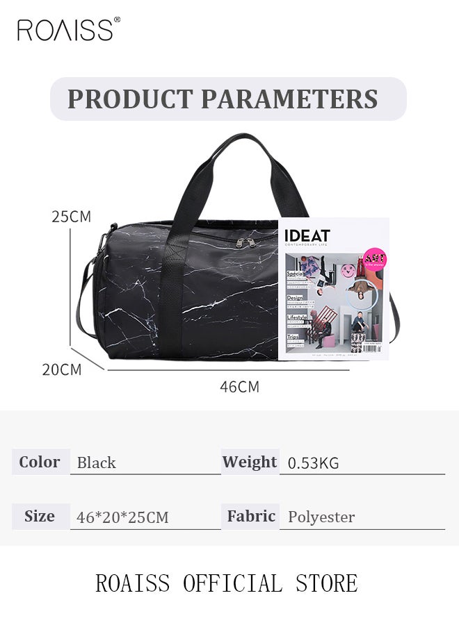 New Trend Travel Duffel Bag Marble Pattern Sports Gym Tote Bag Shoulder Crossbody Overnight Bag for Women Men Weekender Labor Delivery Bag