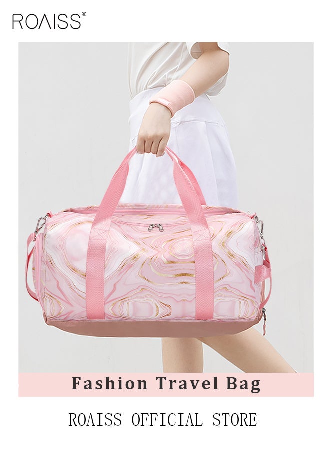 New Trend Travel Duffel Bag Marble Pattern Sports Gym Tote Bag Shoulder Crossbody Overnight Bag for Women Men Weekender Labor Delivery Bag