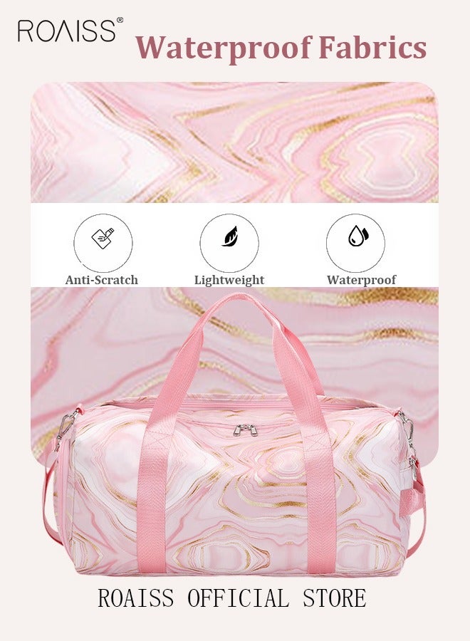 New Trend Travel Duffel Bag Marble Pattern Sports Gym Tote Bag Shoulder Crossbody Overnight Bag for Women Men Weekender Labor Delivery Bag