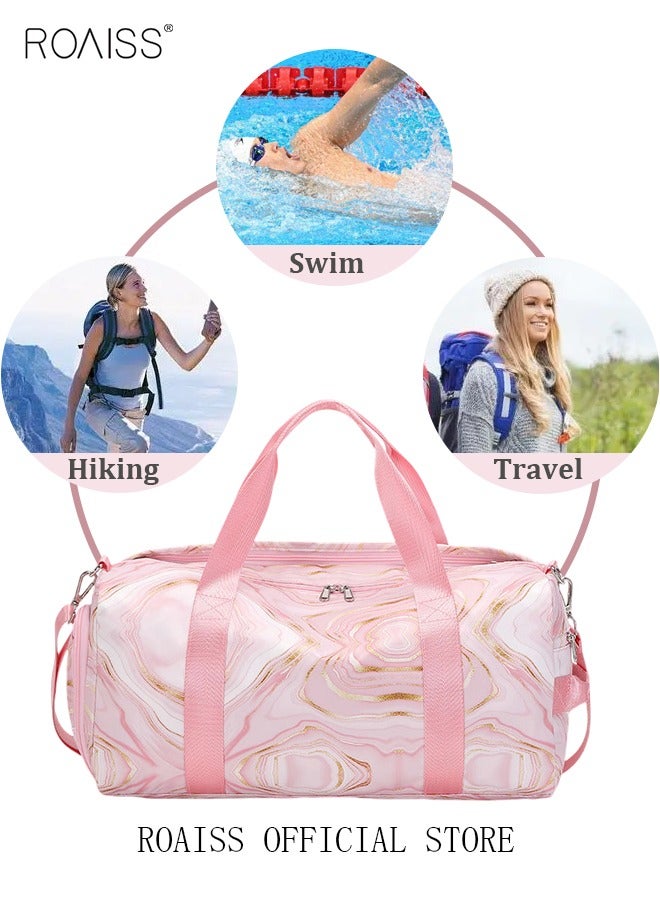 New Trend Travel Duffel Bag Marble Pattern Sports Gym Tote Bag Shoulder Crossbody Overnight Bag for Women Men Weekender Labor Delivery Bag