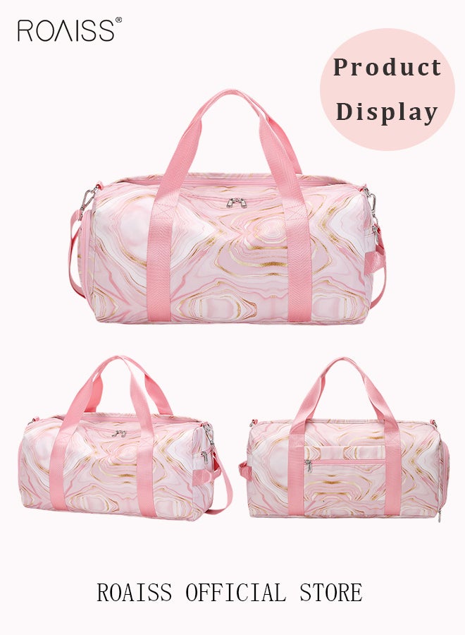 New Trend Travel Duffel Bag Marble Pattern Sports Gym Tote Bag Shoulder Crossbody Overnight Bag for Women Men Weekender Labor Delivery Bag