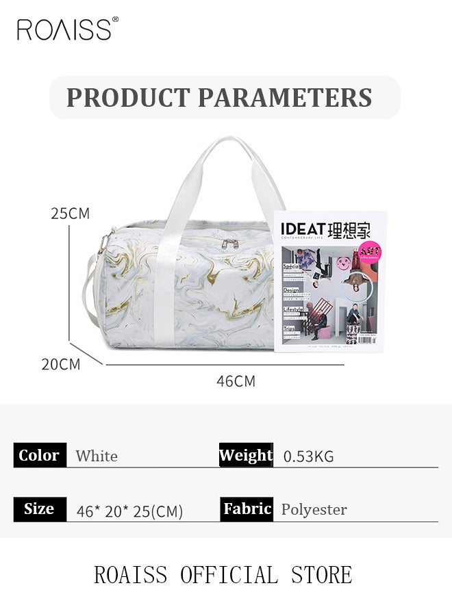 New Trend Travel Duffel Bag Marble Pattern Sports Gym Tote Bag Shoulder Crossbody Overnight Bag for Women Men Weekender Labor Delivery Bag