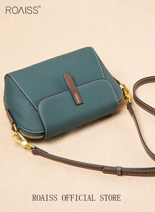 Women's New Fashion Bags Soft Leather Simple Classic Crossbody Bag Double Layer Compartment Magnetic Closure Handbag Shell Bag