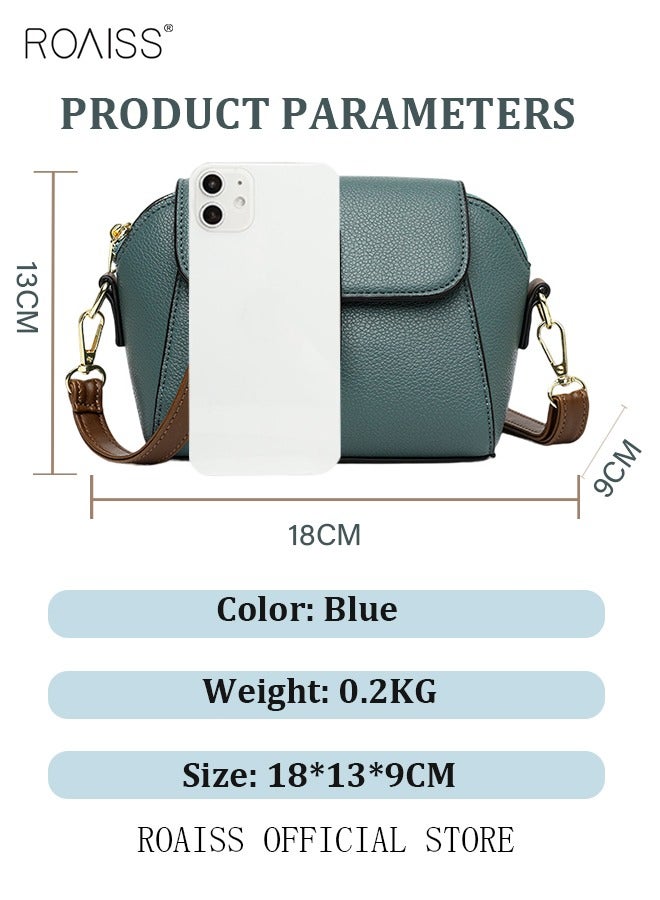 Women's New Fashion Bags Soft Leather Simple Classic Crossbody Bag Double Layer Compartment Magnetic Closure Handbag Shell Bag