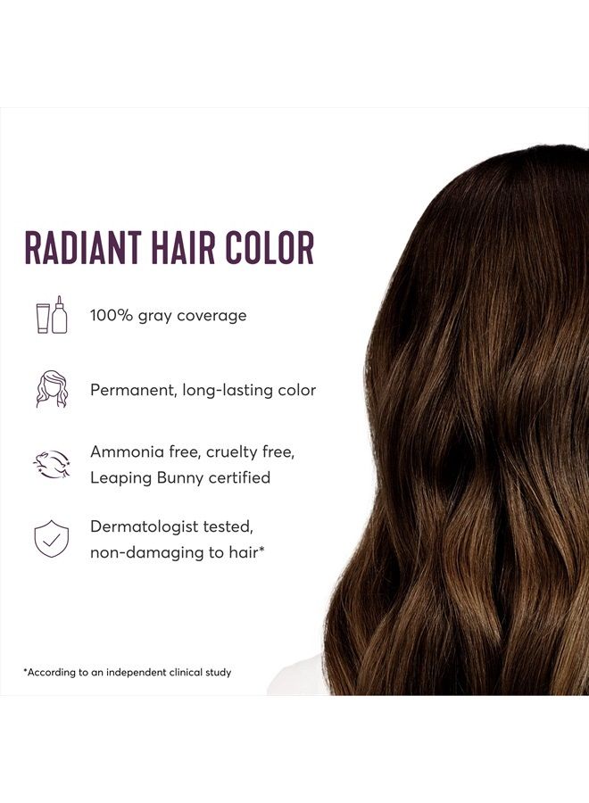 Radiant Hair Color Kit, Medium Golden Brown for 100% Gray Coverage, Ammonia-Free, 6NGV Tuscany Brown, Permanent Hair Dye, Pack of 1