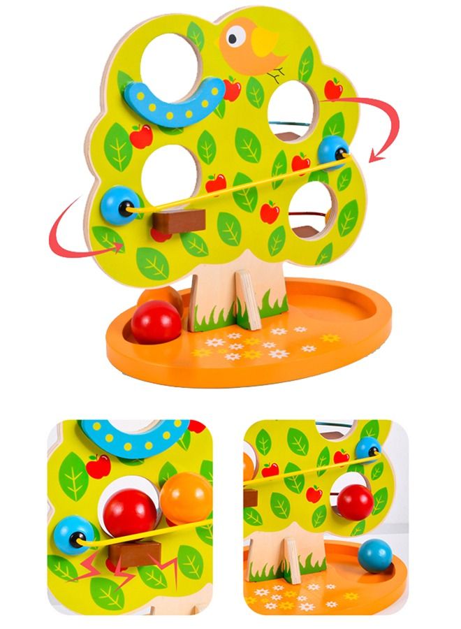 Baby Toys Preschool Intelligence Wooden Rolling Ball Track Toy For Kids