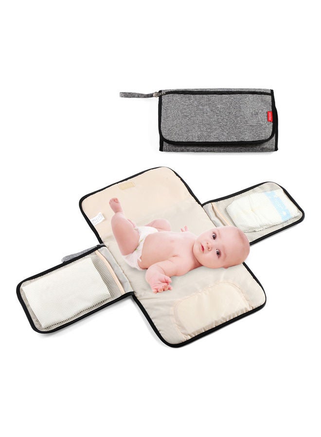 Foldable Waterproof 3-Layers Baby Changing Pad with Multiple Pockets