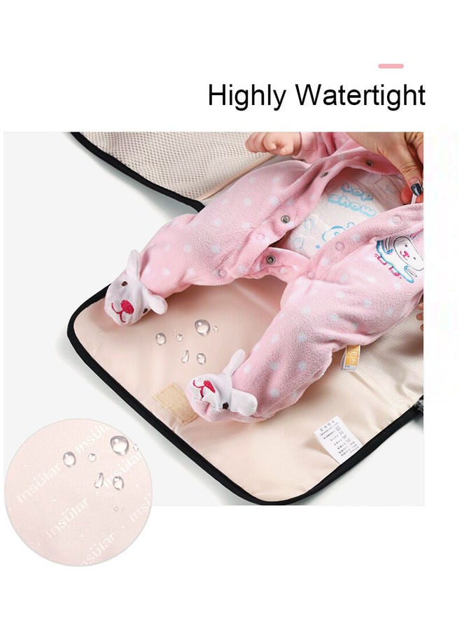 Foldable Waterproof 3-Layers Baby Changing Pad with Multiple Pockets