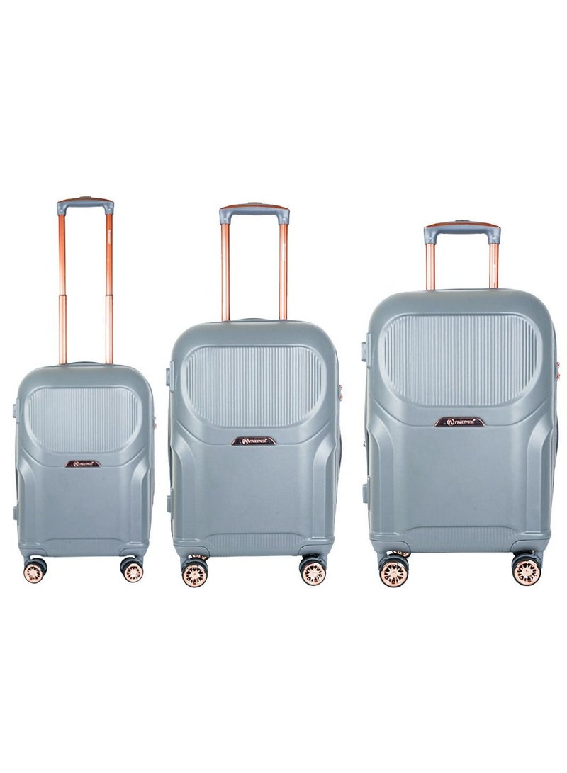 Trolley Luggage Sets 3 Piece Hard side Expandable Lightweight Durable Suitcase bag Sets Double Spinner Wheels TSA Lock grey colour