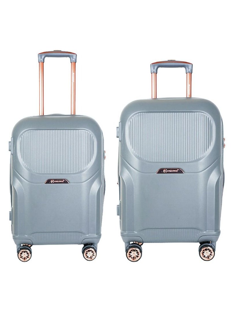 Trolley Luggage Sets  28 inch and 24 inch, 2 Piece Hardside Expandable Lightweight Durable Suitcase bag Sets Double Spinner Wheels TSA Lock grey colour