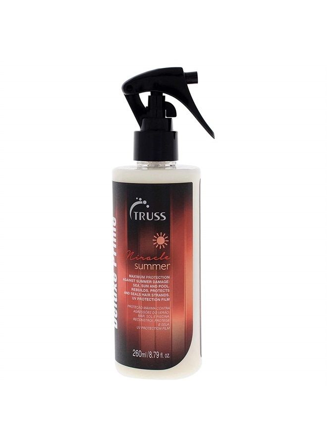 Truss Deluxe Prime Summer Hair Treatment - Maximum Protection Against Summer Hair Damage Caused By The Sun, Ocean and Pool - Repairs, Protects, & Seals Hair Stands While Adding Intense Shine (8.79oz)