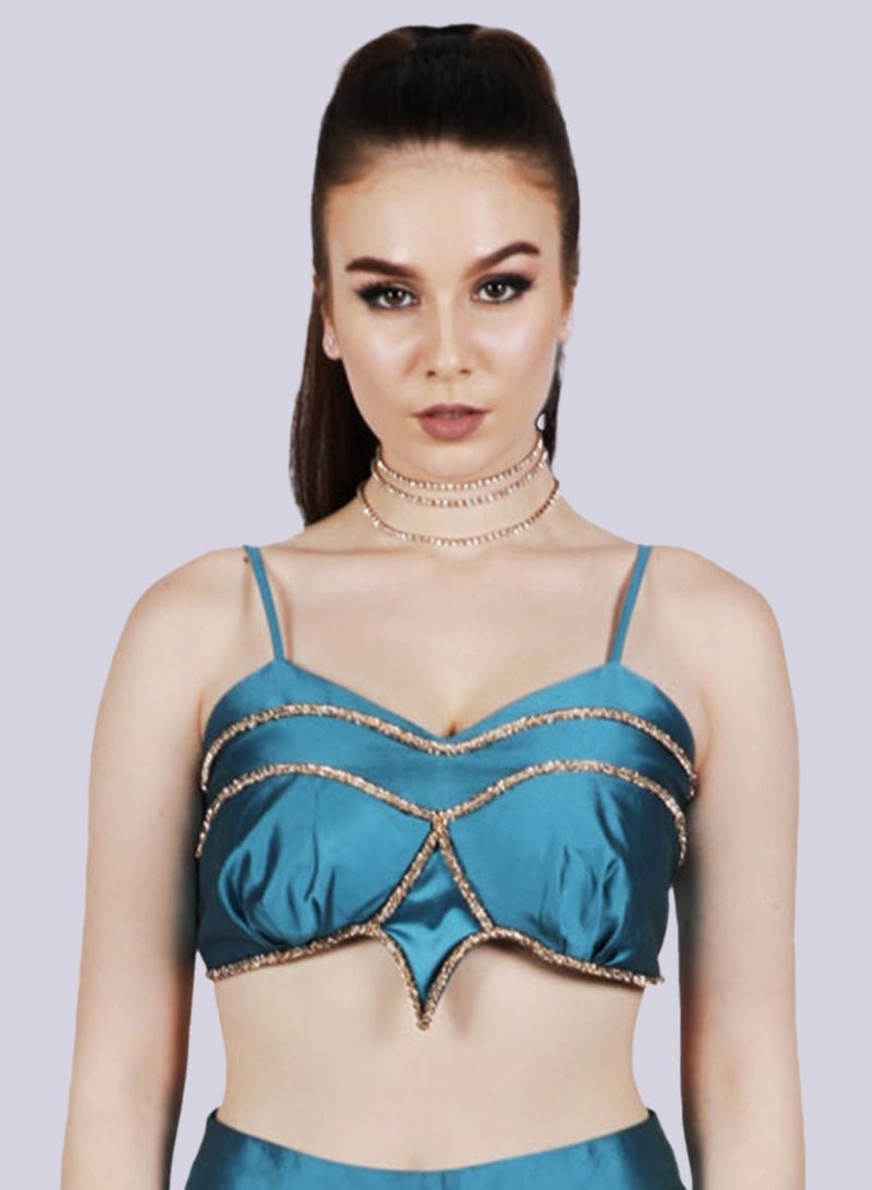 Marquise Bralette Blue Crop Top