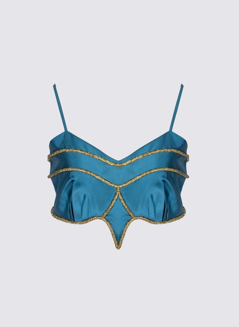 Marquise Bralette Blue Crop Top