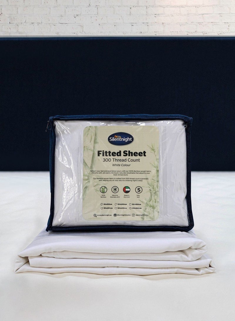 Bamboo Fitted Sheet - White