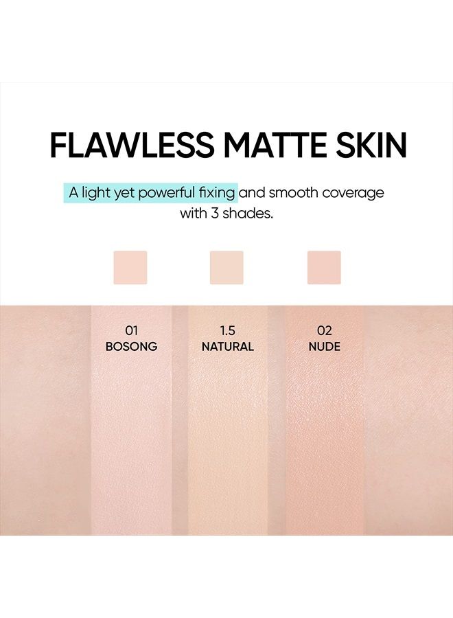 AMUSE Meta Fixing Vegan Cushion 1.5 NATURAL Foundation Compact Sheer Natural to High Coverage Flawless 24-Hour Lasting Look with Collagen SPF 45 PA++