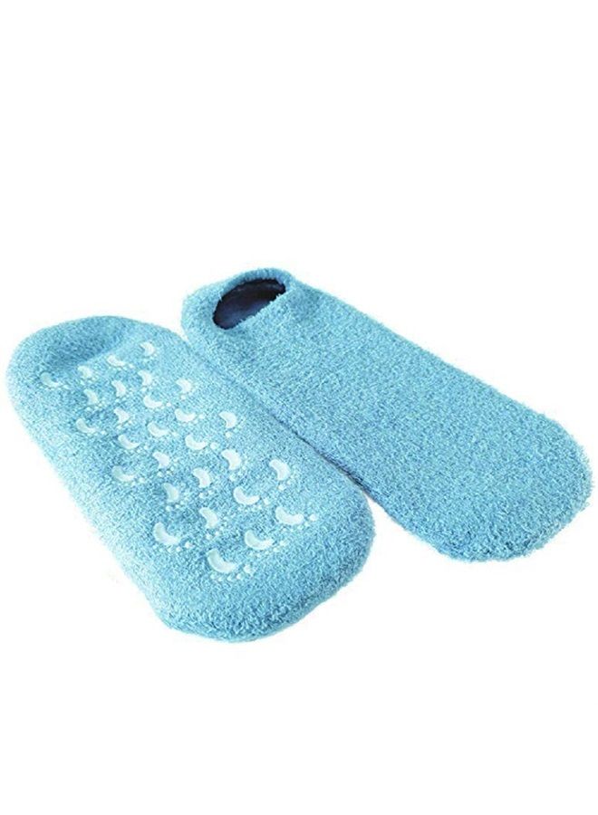 Moisturizing Gel Socks - (Helps Dry Feet, Cracked Heels, Dry Heels, Rough Calluses, Cuticles, Dead Skin, Use with Your Favorite Lotions, Creams or Spa Pedicure) - Color: Aqua