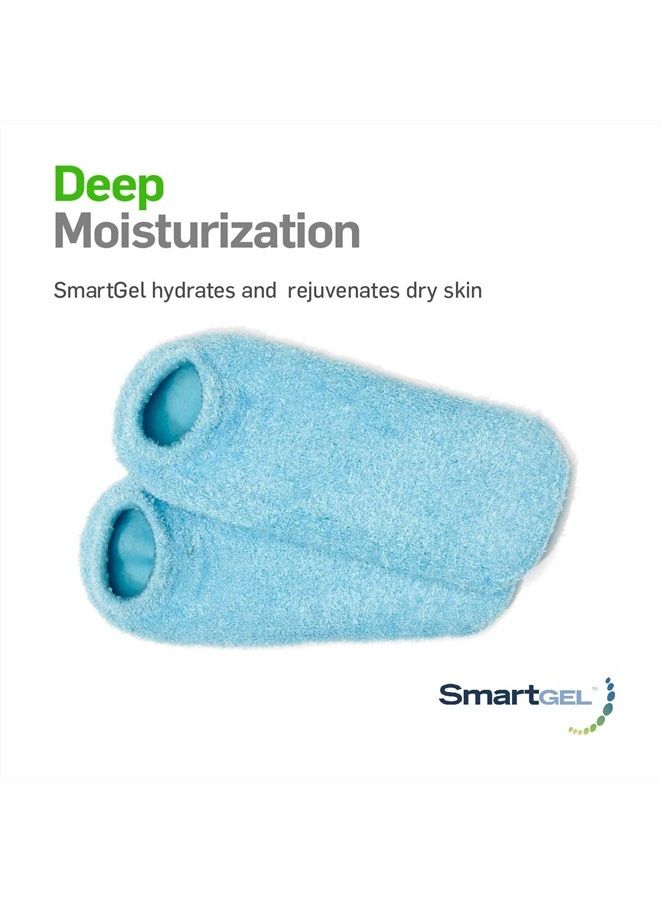 Moisturizing Gel Socks - (Helps Dry Feet, Cracked Heels, Dry Heels, Rough Calluses, Cuticles, Dead Skin, Use with Your Favorite Lotions, Creams or Spa Pedicure) - Color: Aqua