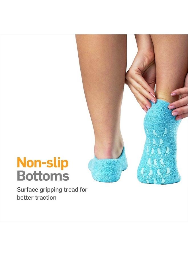 Moisturizing Gel Socks - (Helps Dry Feet, Cracked Heels, Dry Heels, Rough Calluses, Cuticles, Dead Skin, Use with Your Favorite Lotions, Creams or Spa Pedicure) - Color: Aqua