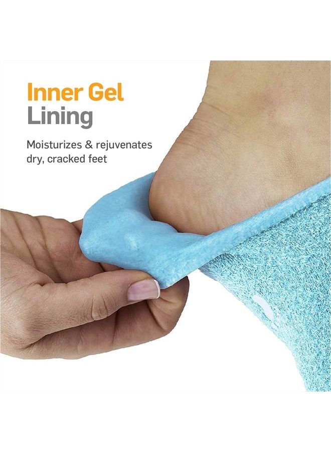 Moisturizing Gel Socks - (Helps Dry Feet, Cracked Heels, Dry Heels, Rough Calluses, Cuticles, Dead Skin, Use with Your Favorite Lotions, Creams or Spa Pedicure) - Color: Aqua