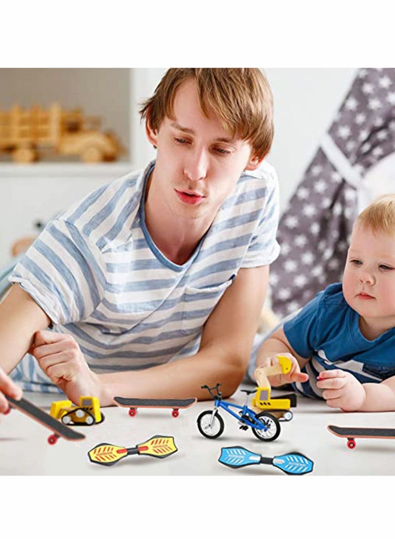 18 Pieces Mini Skateboard Finger Toys Includes Skateboards Bikes Scooter Scooters And Matched Wheels Tools Accessories Educational For Party Favors