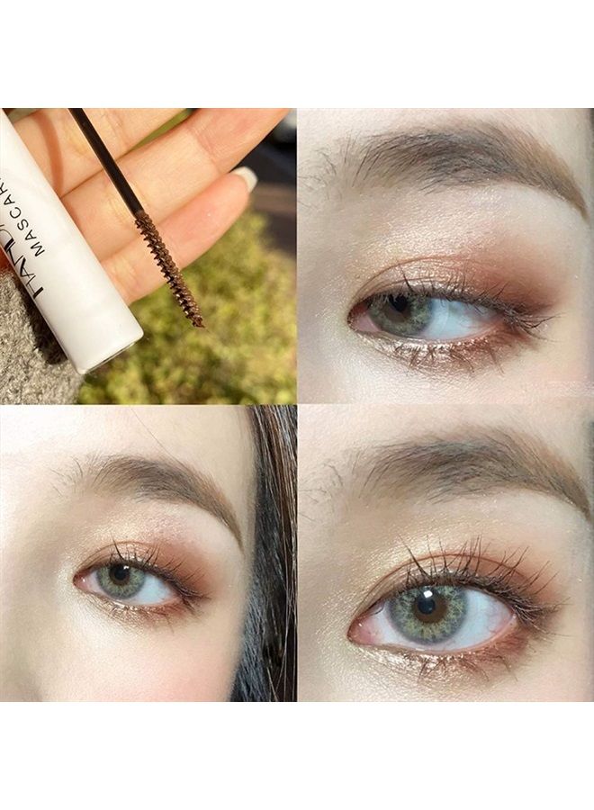 12 Color Mascara Colorful Fiber Mascara Charming Longlasting Mascara, Thick & Long Eyelash Waterproof and Smudge-proof Eyes Makeup (Dark brown)