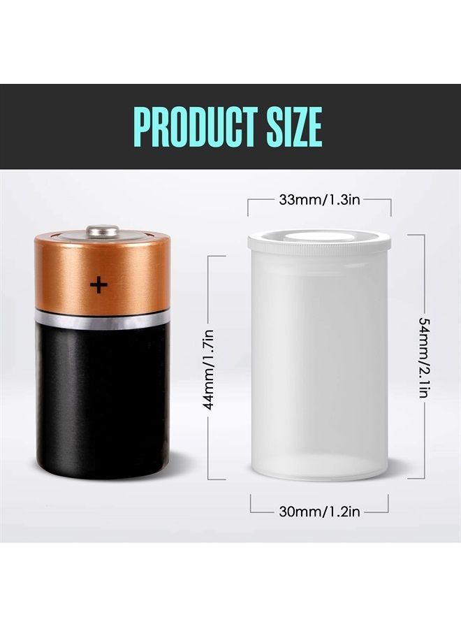 Film Canisters w/ Caps, 60 Pk, 35MM Empty Camera Reel Containers, for Rockets, White, 8 OZ, 2
