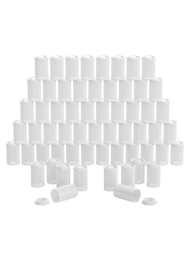 Film Canisters w/ Caps, 60 Pk, 35MM Empty Camera Reel Containers, for Rockets, White, 8 OZ, 2