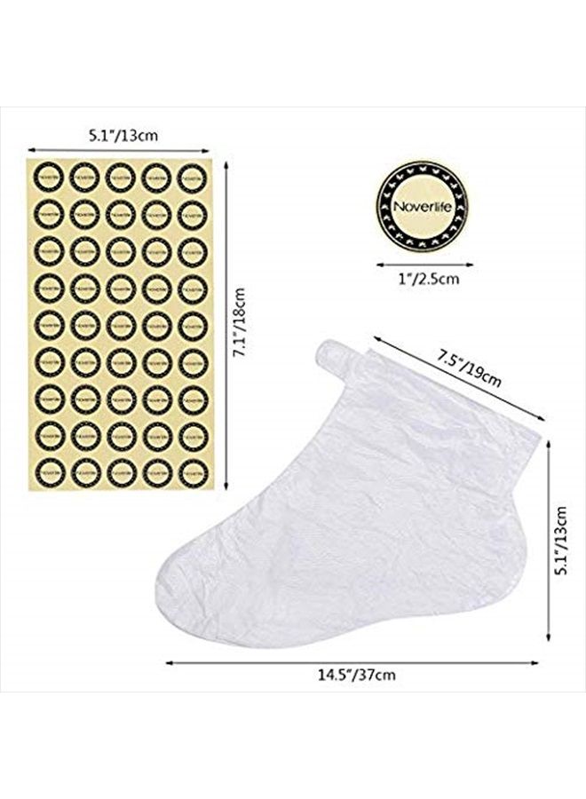 200PCS Large Clear Plastic Disposable Booties, Large Paraffin Wax Foot Covers Paraffin Bath Therapy Feet Liners Pro Cozy Liners Foot Hot Wax Spa