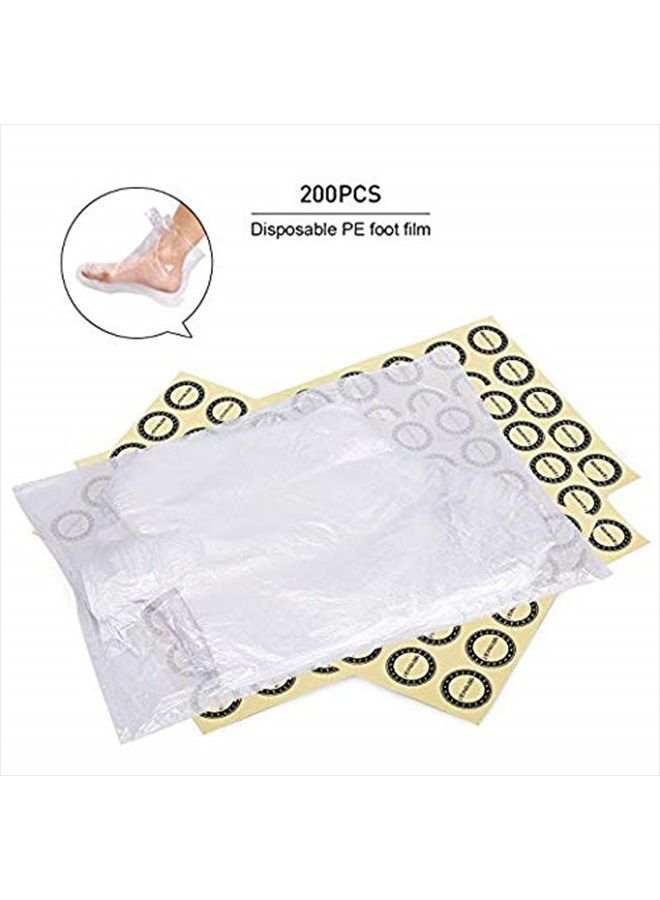 200PCS Large Clear Plastic Disposable Booties, Large Paraffin Wax Foot Covers Paraffin Bath Therapy Feet Liners Pro Cozy Liners Foot Hot Wax Spa