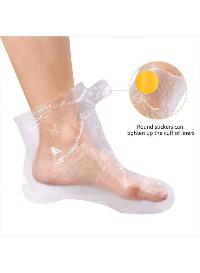 200PCS Large Clear Plastic Disposable Booties, Large Paraffin Wax Foot Covers Paraffin Bath Therapy Feet Liners Pro Cozy Liners Foot Hot Wax Spa