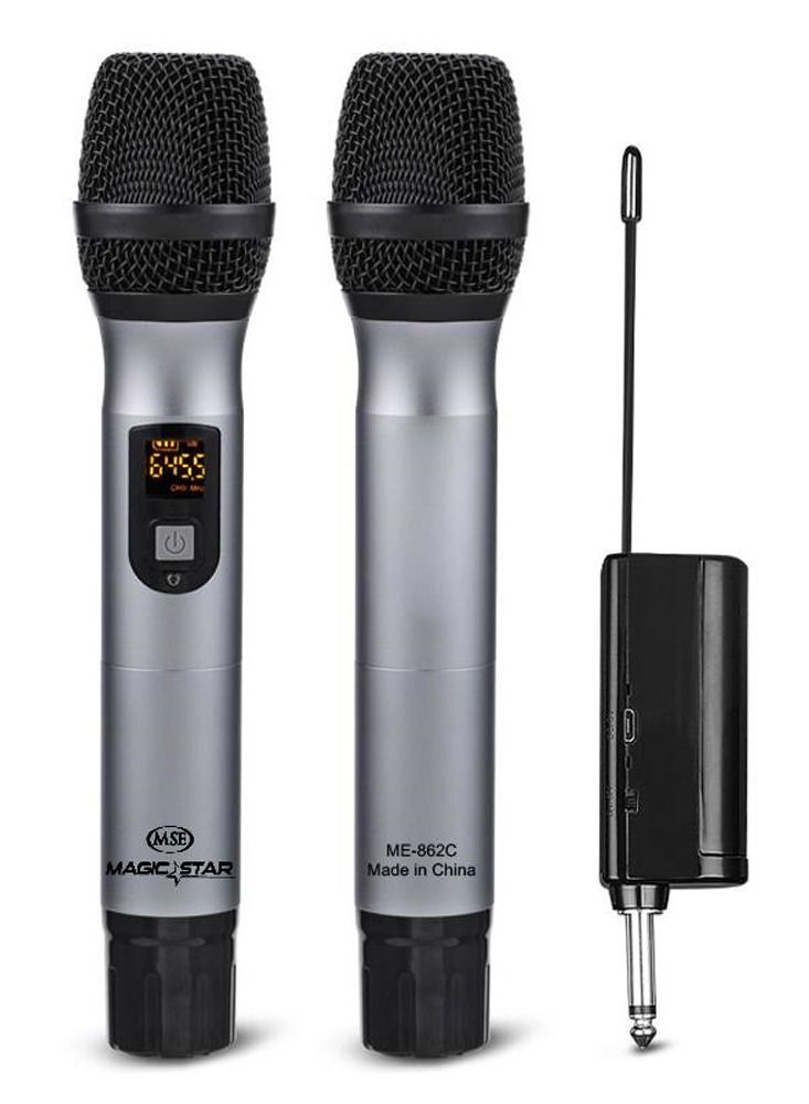 MAGIC STAR ME-862C UHF Duet Wireless Microphones for Singing, Karaoke, PA system, Music Recording
