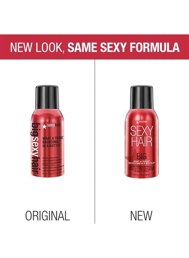 Big What A Tease Backcomb in a Bottle Firm Volumizing Hairspray| Up to 72 Hour Humidity Resistance | All Hair Types, 4.2 Fl Oz (Pack of 1)