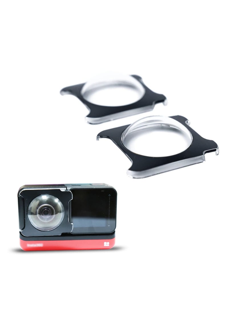 Dual Lens Guards for Insta360 One RS/ONE R, Sticky Panoramic Lens Protection Cap Accessories, with Silicone Lens Cover